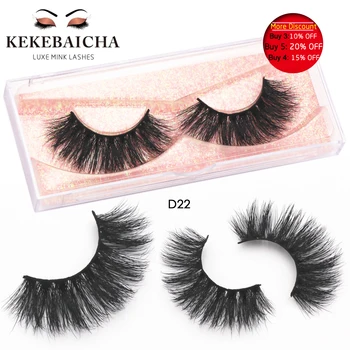 

KEKEBAICHA 3D Mink Bold Effect Eyelashes Reusable Eyelashes Maximum Volume Mink False Eyelashes Cruelty Free Handmade Lashes D22
