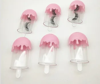 

50pcs Cute ice cream false eyelash packaging box lash boxes packaging mink eyelashes case bulk vendor free shipping