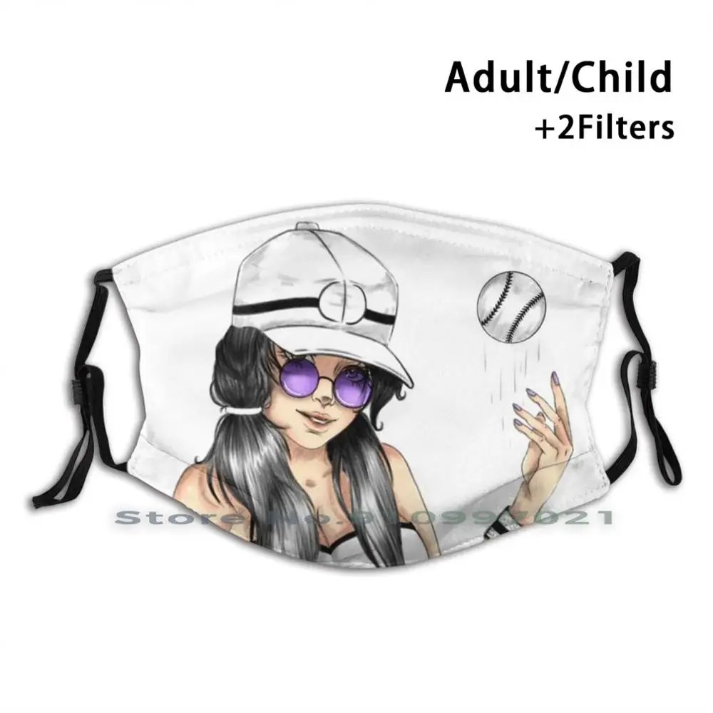 

Baseball Washable Reusable Trendy Mouth Face Mask With Filters For Child Adult Baseball Deporte Ilustración Ilustración Digital