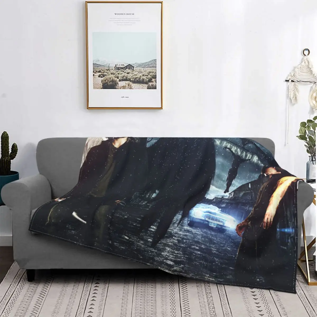 Supernatural Angels Wings Blanket Sam Dean Monster Flannel Awesome Soft Throw Blankets for Bed Sofa Spring/Autumn | Дом и сад