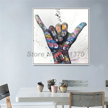 

Victory Gesture Poster Street Graffiti Art Hands Inspiration Artwork Paintings On Canvas Modern Art Decorative Wall Pictures