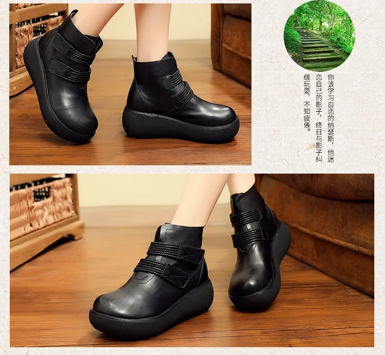 Женская обувь на платформе и каблуке; chaussures femmes nouveau; коллекция года; осенние туфли-лодочки на танкетке; женская повседневная обувь из натуральной кожи; sapato feminino; TSDFC