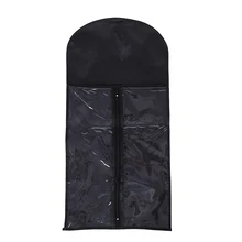 1pc Black Hair Extensions Wigs Storage Bag with Wig Hanger Dust Proof Protective Wig Storage Holder for Styling Accessories