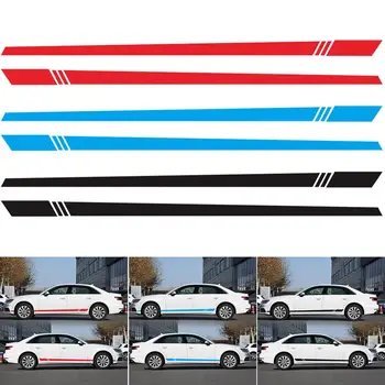 

220x8cm Car Stickers Stripes Side Style Car Both Body Stickers Car Decal Wrap Vinyl Film Styling Mouldings Vinyl Decal Accessory