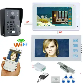 

Yobang Security DC 12V Power Supply Control Electric NO Lock IR Camera WIFI RFID Card Reader Doorbell Kits Video Door Phone