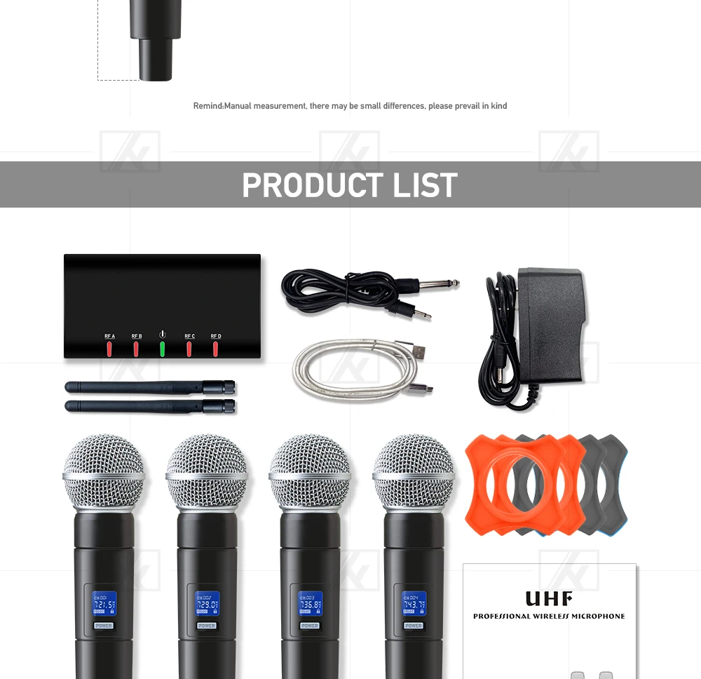Профессиональная Беспроводная микрофонная система UHF 4 ручной микрофон караоке семья KTV сценическое представление