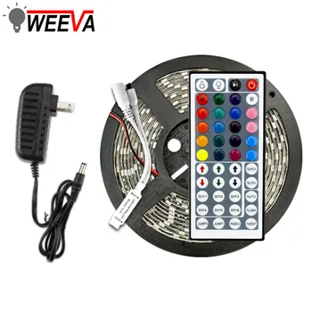 

LED Strip Light Flexible Diode Ribbon Tape DC 12V 1M 2M 3M 4M 5M SMD 2835 5050 RGB Waterproof Power Remote Lighting 24Key 44Key
