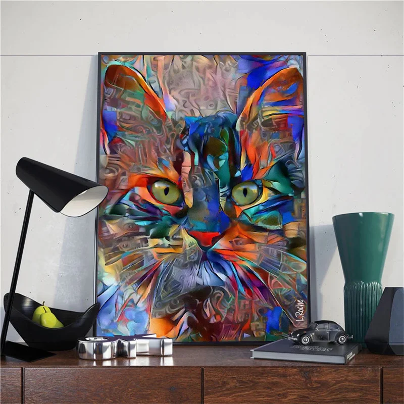 Abstract Cat Canvas Wall Art for modern home decor1