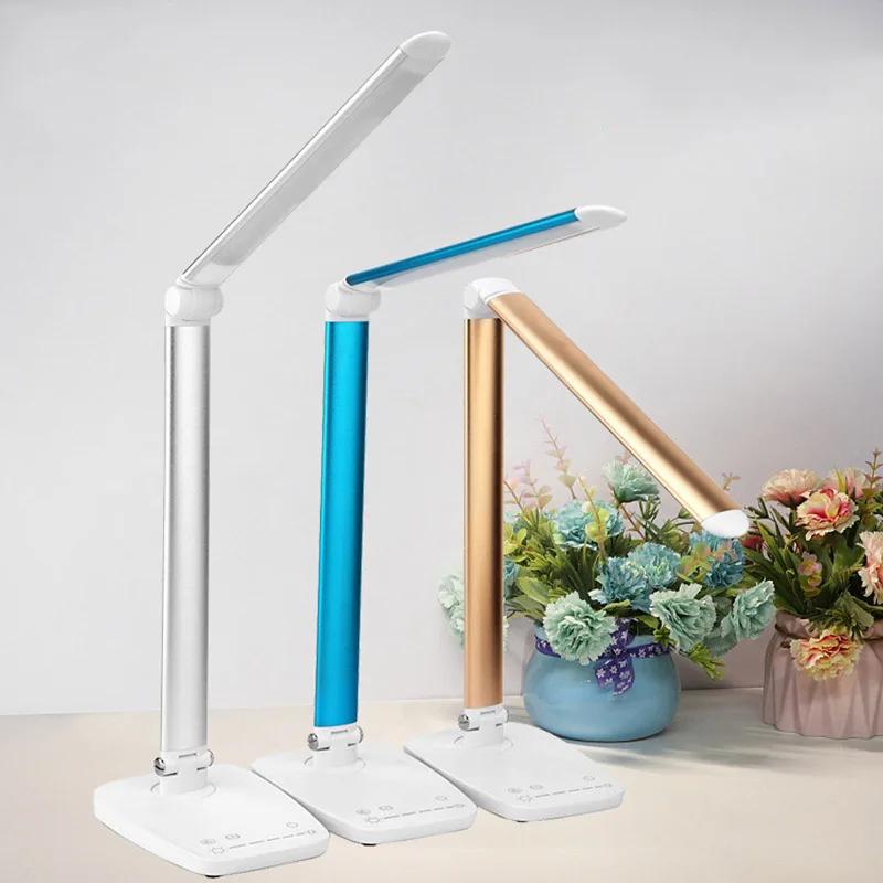 Flexible Table Lamp Led Folding Dimming Desk Lamp Eye-Protection Book Light USB Charging for Mobile phone Multiple Color Modes