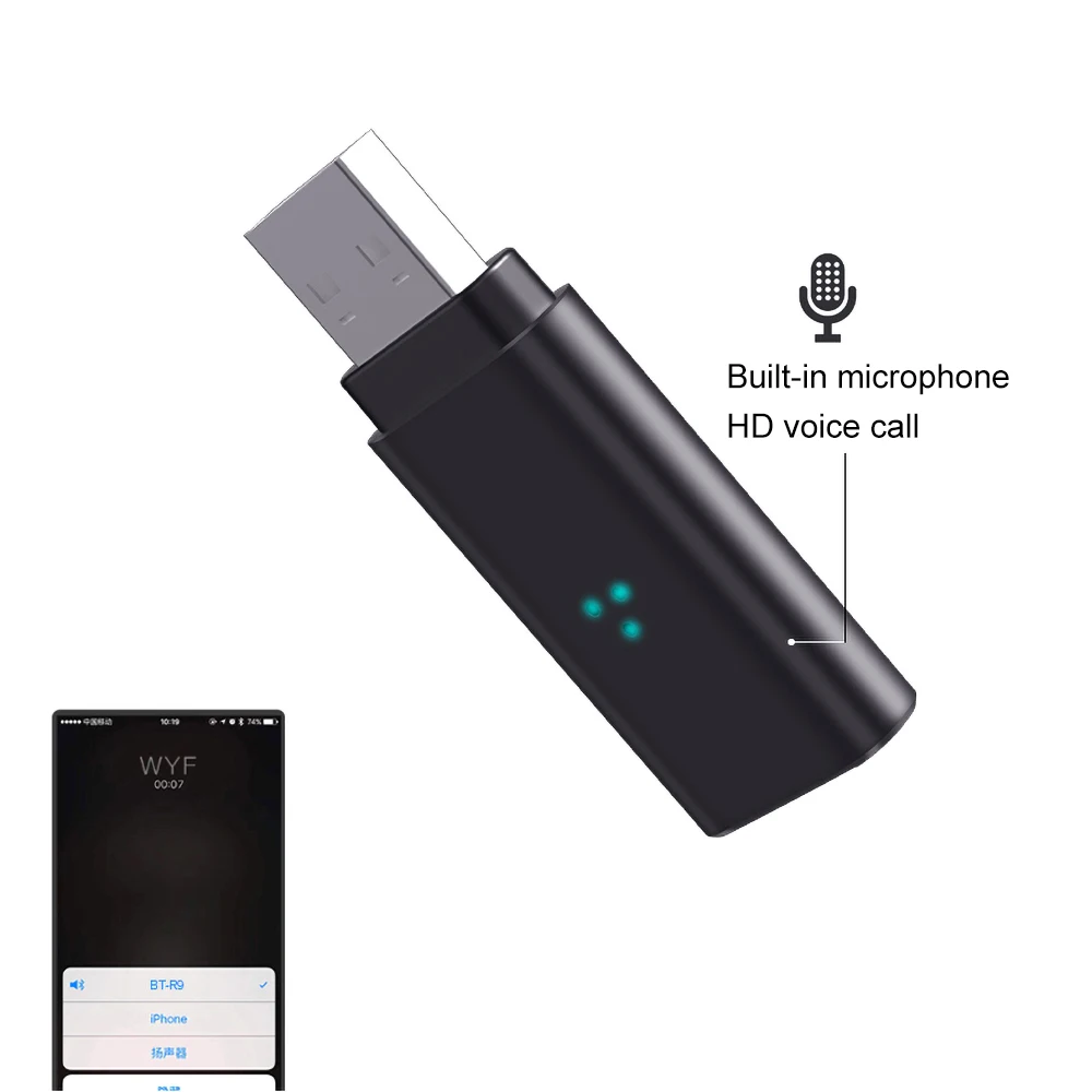 Kebidu USB Bluetooth 5,0 беспроводной аудио музыкальный стерео адаптер ключ приемник для ТВ ПК динамик без Bluetooth передатчиков