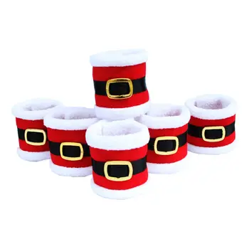

6pcs Christmas Santa Towel Napkin Rings Serviette Holder Table Dinner Party Elegant Tableware Decoration For Home Sd122
