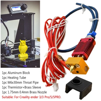 

Hot End Kit With PTFE Tubing Thermistor Hot End Kit 3D Printer 24V Extruder For Ender 3 Pro