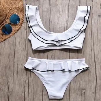 

Nineteen New Bikini Bikini Fashion Small Fresh Series Pure Lotus Leaf Lady Bikini Swimming Suit