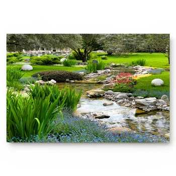 

Creek Stones Plants Trees Meadow Flowers Living Room Doormat Home Environmental Protection Bathroom Door Non-slip Floor Mat