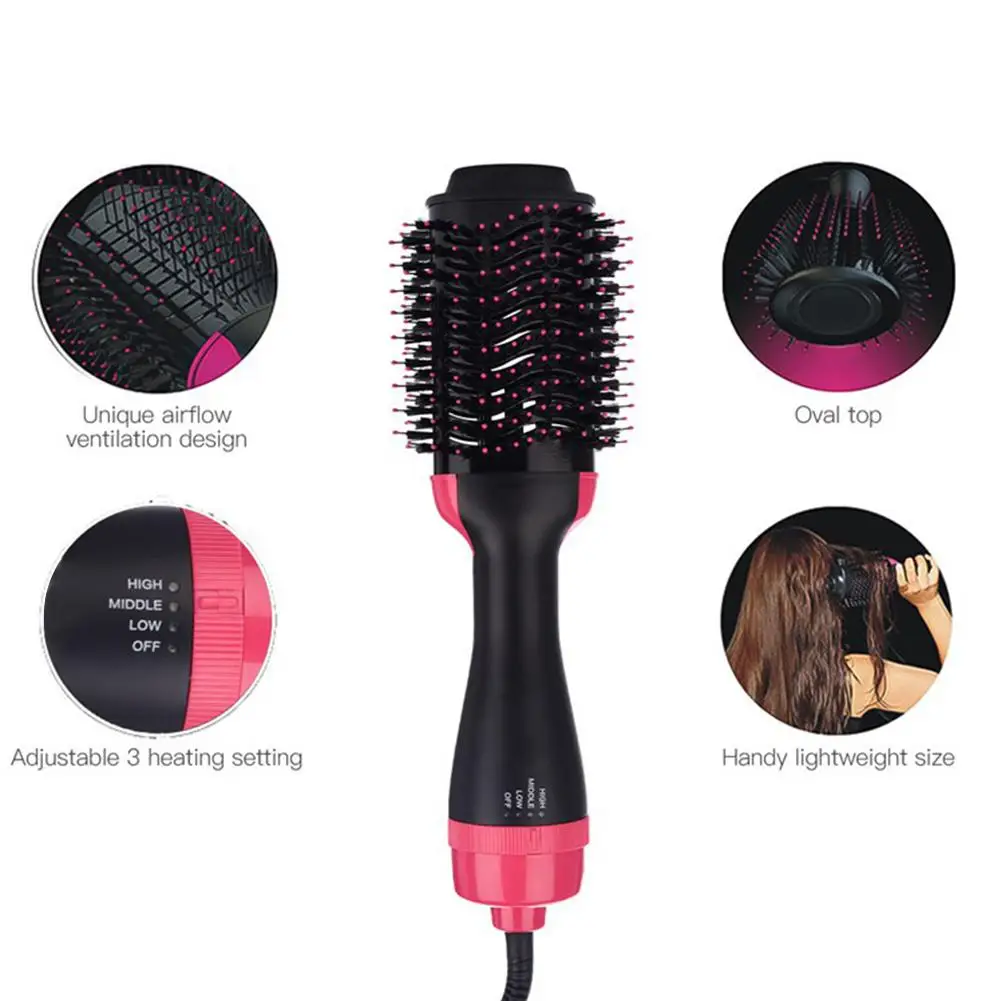 

Styling Brush Ion Generator One Step Hair Dryer Hair Straightener Curler Volumizer Salon Hot Air Paddle