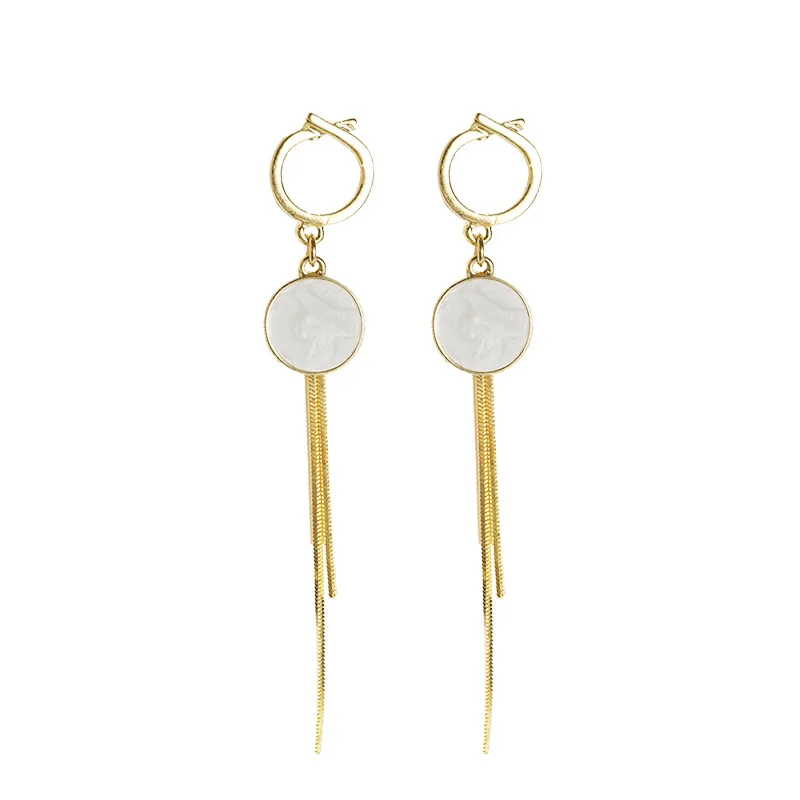 

2020 Fashion Jewelry Korean Style Long Tassel Drop Earings Gold Color Dangle Earrings For Women Pendientes Brincos