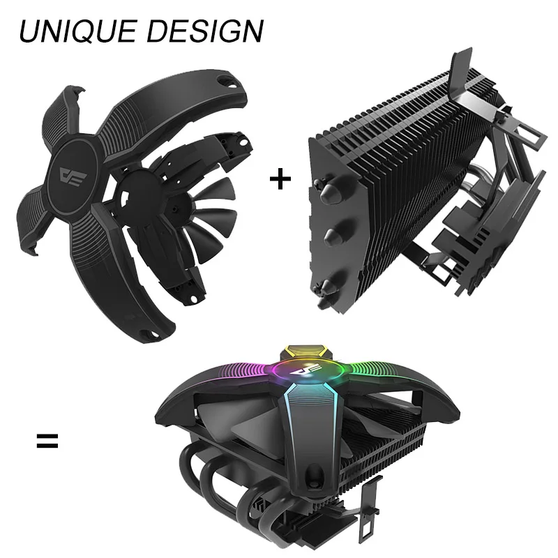 DarkFlash Процессор теплоотводы RGB PC чехол вентилятор 120 мм 4Pin TDP 120W 4 Медь