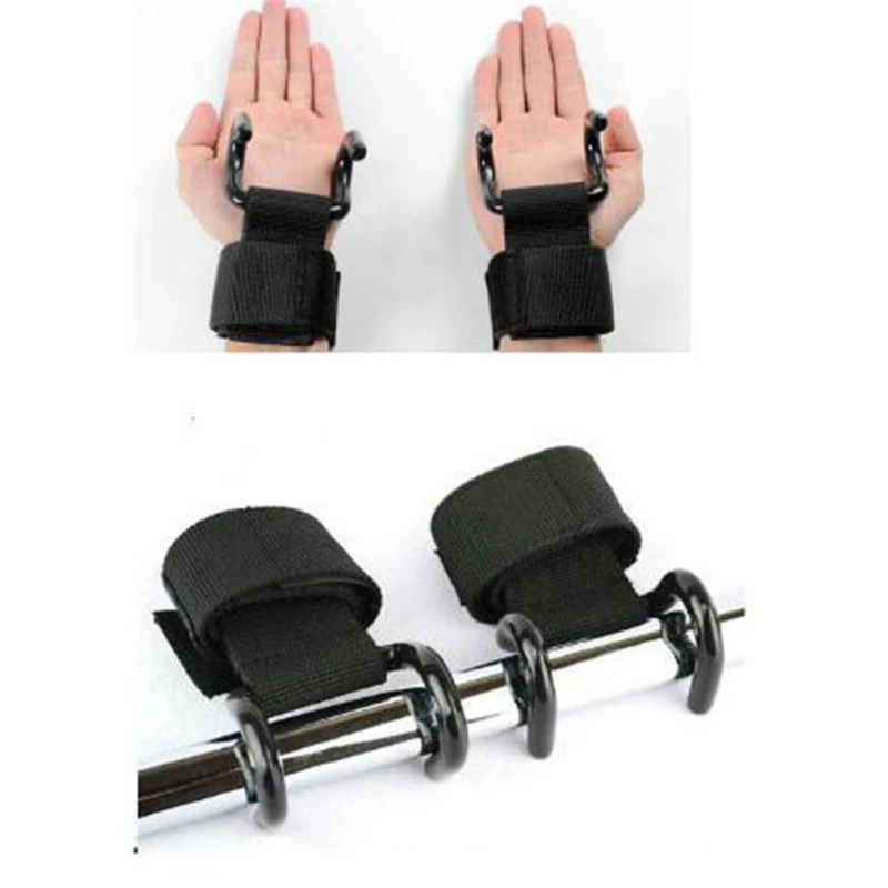 1cm Cotton Weight Lifting Hook Hand Bar Black Fitness Hook For