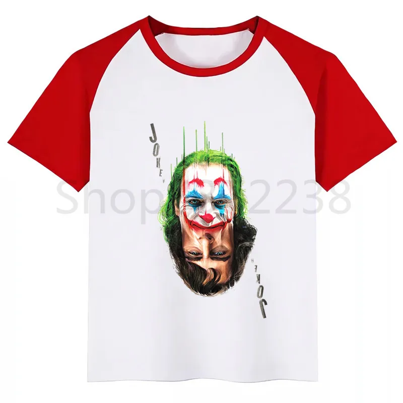 Joker Joaquin Phoenix/Новинка; футболка для мальчиков; рубашки для девочек с милым рисунком; удобная детская футболка с короткими рукавами; Одежда для мальчиков и девочек - Цвет: RedG