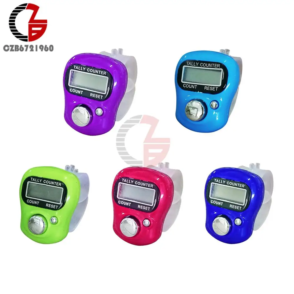 Mini Electronic LCD Digital 5 Digits LED Tally Row Counter Finger Hand Ring LOT 