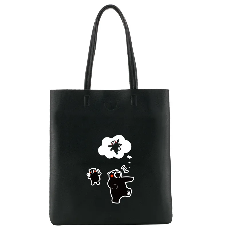 

2019 Summer New Style Japanese Style Hand PU Handbag Kumamoto Bear Bucket Magnetic Snap Fashion Shoulder Bag Processing Customiz