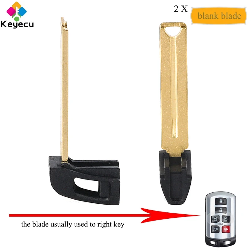 KEYECU пара Smart Prox дистанционный Автомобильный ключ аварийная вставка пустой