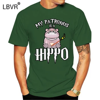 

Funny My Patronus Is A Hippo For Hippo Lover T-Shirt Black-Navy Short Men Summer Tee Shirt