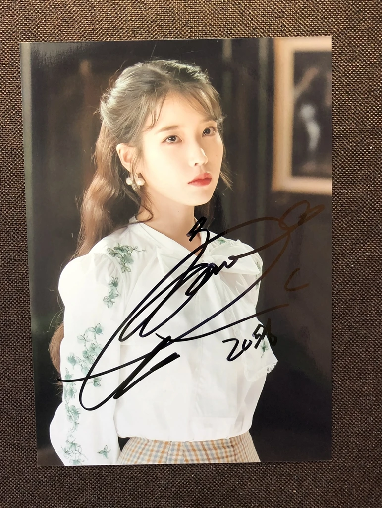 Ручная подписка Lee Ji Eun IU фото с автографом 5*7 отель Deluna 79K1