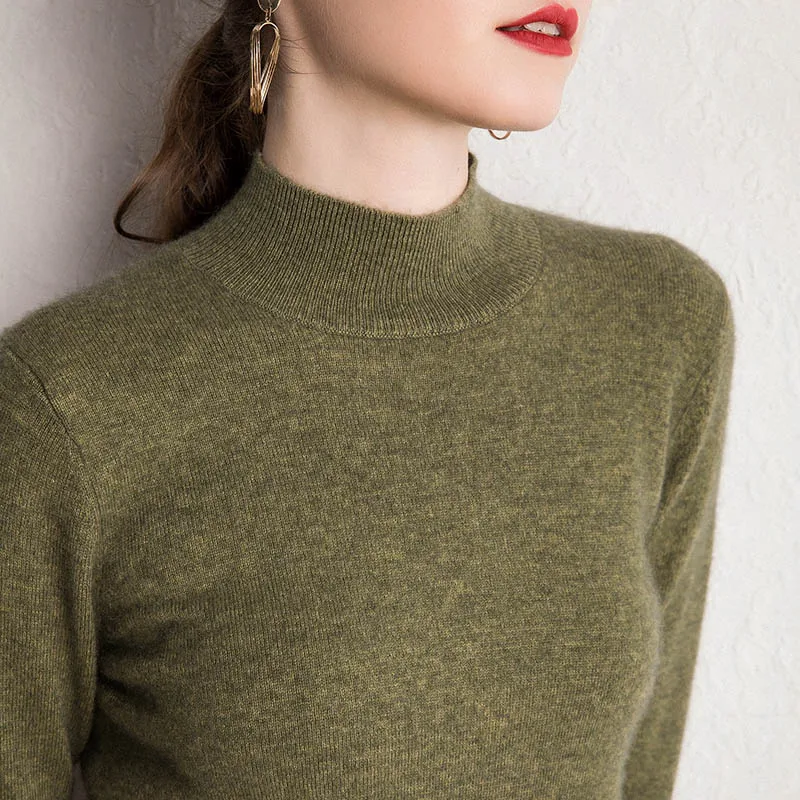 Antumn Winter Soft Sweaters for Women 100% Pure Cashmere Knitted Jumpers 10Colors Standard Clothes Long Sleeve Woman Pullovers Antumn Winter Soft Sweaters for Women 100% Pure Cashmere Knitted Jumpers 10Colors Standard Clothes Long Sleeve Woman Pullovers