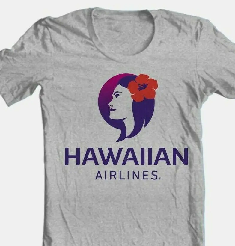 Hawaiian Airlines T-shirt Free Shipping Cotton Blend Graphic Hawaii