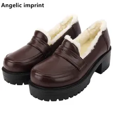Angelic imprint woman mori girl lolita cosplay shoes lady Mid-heel anime college style JK Pumps women princess dress party shoes
