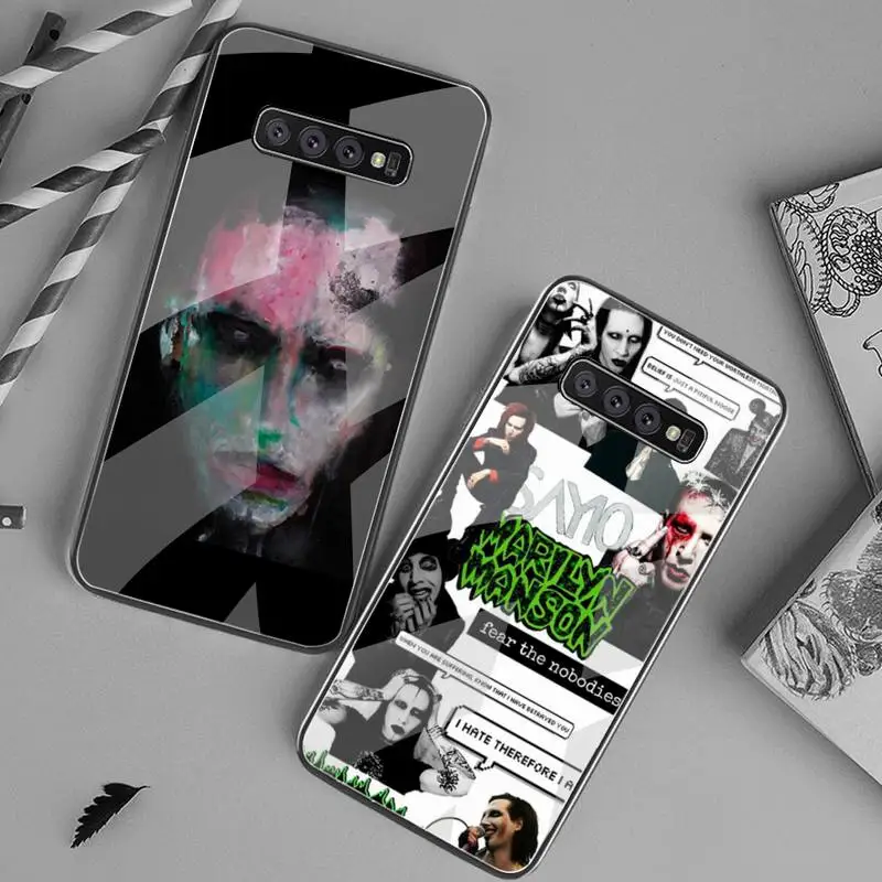 Marilyn manson чехол для телефона из закаленного стекла Samsung S20 Plus S7 S8 S9 S10 Note 8 9 10 |