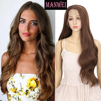 

MANWEI Front Lace One-piece Wig Long Curly Hair Synthetic Supernatural Daily Natural Women's Wig