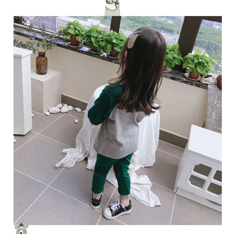 Осенний повседневный костюм для девочек, комплект из 2 предметов: Топ+ штаны