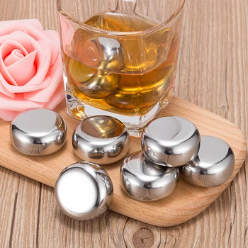 

Stainless Steel Ice Chess Type Tartar Metal Ice Grain Used in 6 Sets Wine, Beer, Beverage , Liquor with Ice Clip