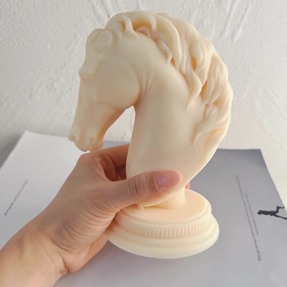 Horse Head Statue Candle Silicone Mold Bust Riding Sculpture Art Figurine Animal Poney Candle Mould silicone mold,silicone candle mold,silicone candle molds,candle mold
