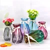 Diamond Shape Transparent Glass Flower Bottle Color Glass Decorative Vase Hydroponic Vase Living Room Tabletop Dry Flower Vase 1