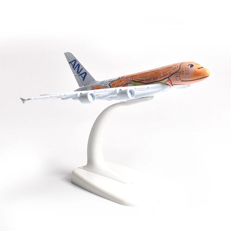 JASON TUTU 16CM ANA sea turtle painting Airbus A380 Airplane Model Aircraft Model Diecast Metal Planes Model All Nippon Airways 2