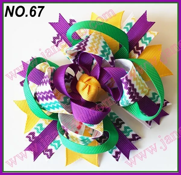 500 шт 4,5 ''шеврон волосы банты девушки банты из бутика фанки слоистых Hairbows бутик фанки лук