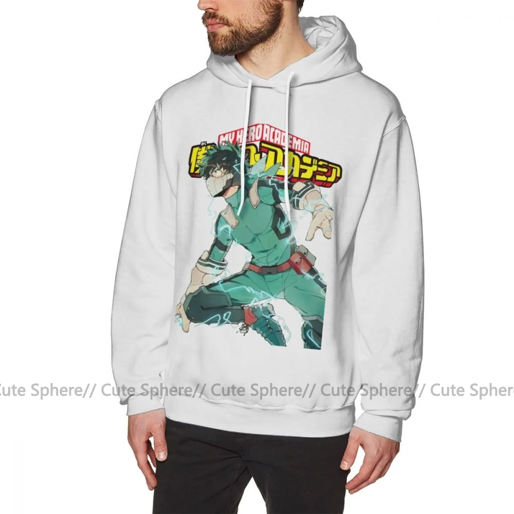 Deku/толстовка с капюшоном Deku, полный капюшон, My Hero Academy, толстовки, зимний популярный пуловер, худи из хлопка, мужские фиолетовые длинные толстовки - Цвет: White