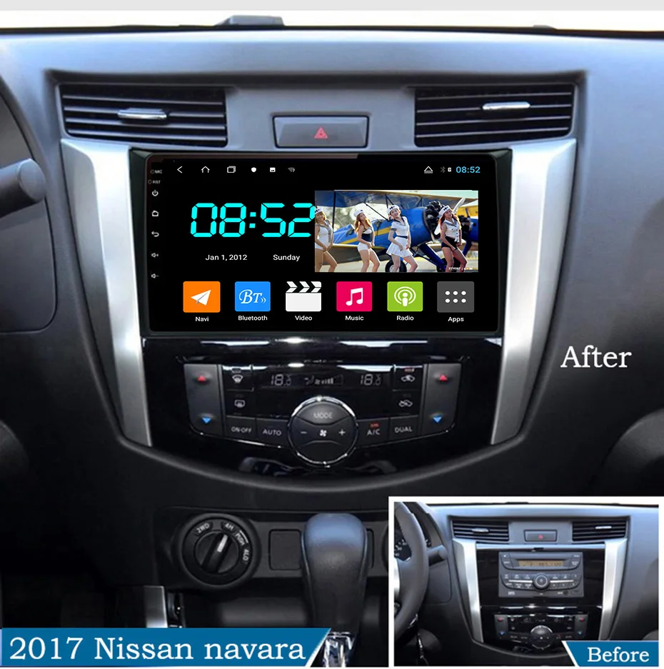 Android 8,1 автомобильный DVD 1din мультимедийная система Navi для Nissan Navara- Автомобильный gps навигатор стерео wifi головное устройство BT SWC wifi