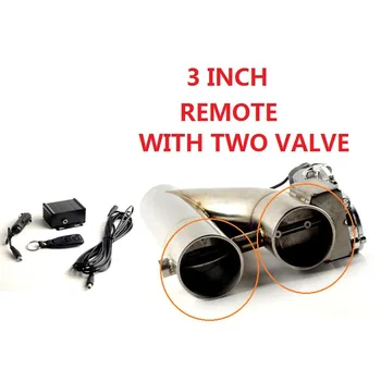 

Universal 2"/2.5''/3" Double Valve Electric Exhaust Cut Out Valve Exhaust Pipe Muffler Kit with Wireless Remote Control