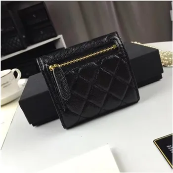 

Luxury Quilted Wallet Women ID Card Holder Ladies Zipper Coin Purses Slim Wallets money bag carpeta mens wallet leather genuine