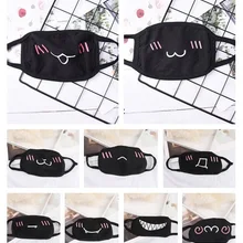 1 шт. 32 Стильная черная маска унисекс с героями мультфильмов забавные зубы буквы рот хлопок Антибактериальная пыль зима теплая Милая маска половина рот маска
