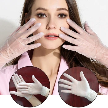 

100pcs Disposable Gloves PVC Cleaning Food Gloves Universal Home Garden Clean Kitchen Cooking For Household Safety Gloves