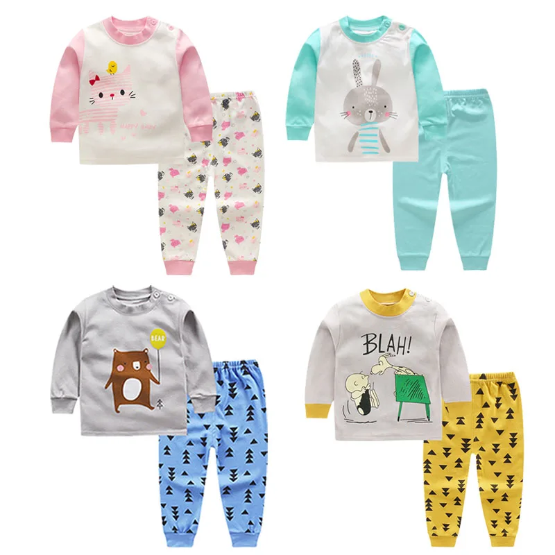 Детские пижамные комплекты осенняя одежда для сна мальчиков костюм маленьких