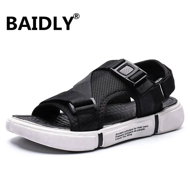 Мужские сандалии; пляжная Летняя обувь на плоской подошве; легкие повседневные гладиаторские сандалии; Мужская дышащая обувь