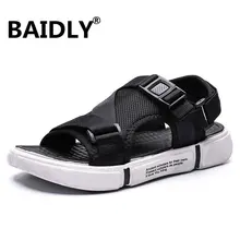 Мужские сандалии; пляжная Летняя обувь на плоской подошве; легкие повседневные гладиаторские сандалии; Мужская дышащая обувь