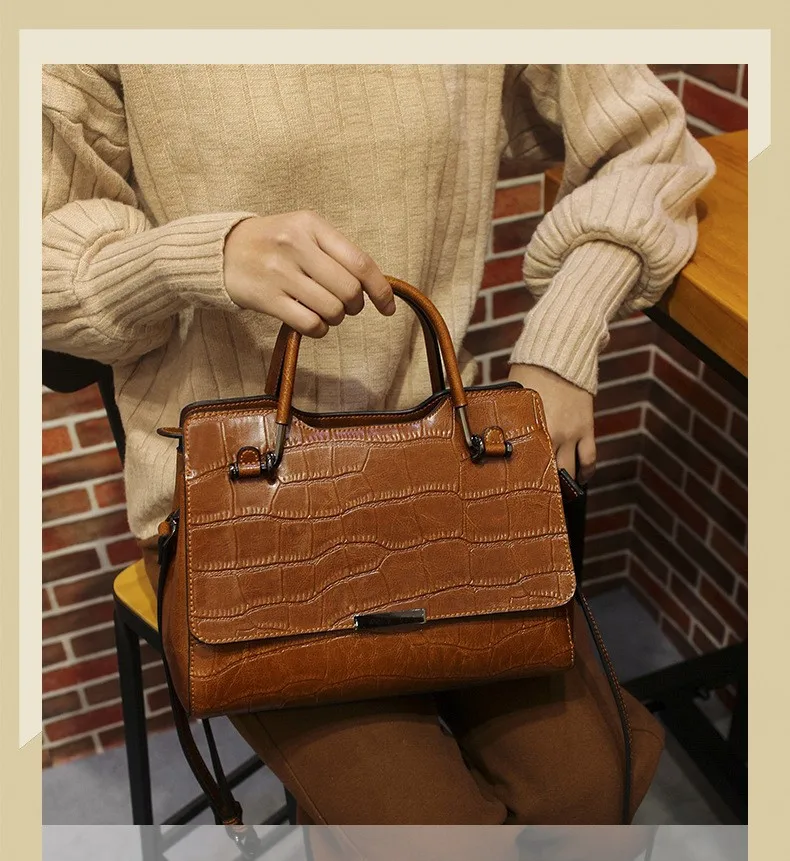 Женские сумки из натуральной кожи, Промасленная Вощеная воловья кожа, модная сумка через плечо