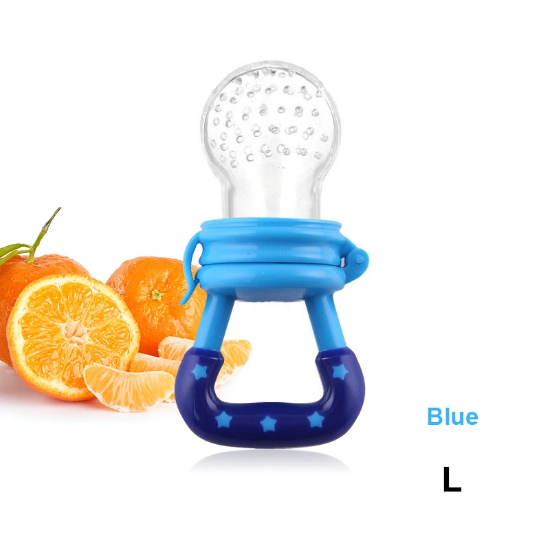 Blue L Новые силиконовые детские чашки для кормления держатель Соска-пустышка для малышей Дети кормушка чашка для еда, фрукты Ниблер пустышка бутылочка для кормления ребенка - Цвет: Blue L
